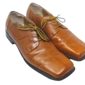 Zengara brown leather dress shoes mens  17M